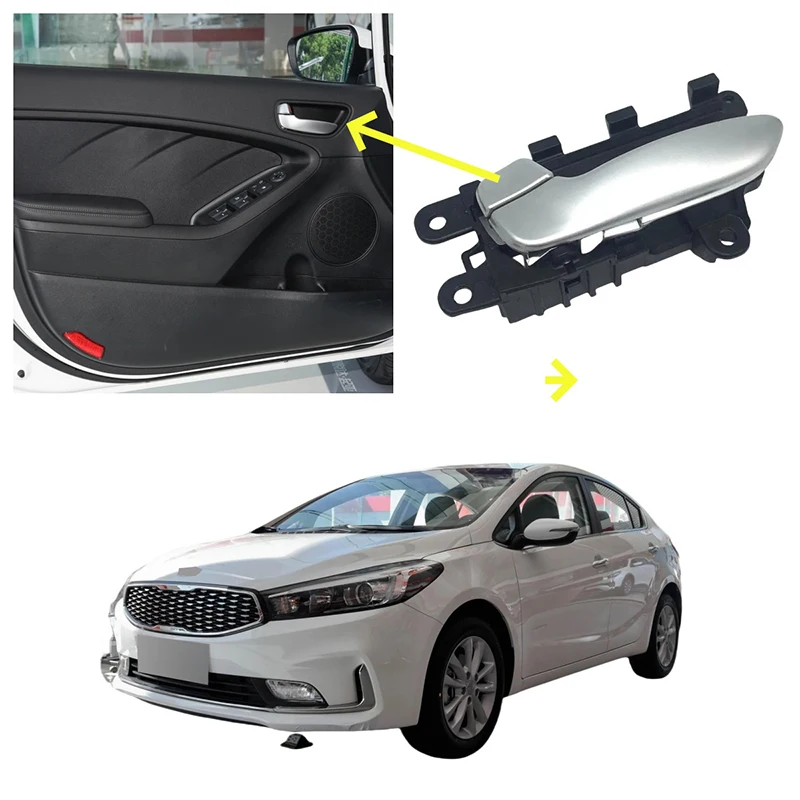 

For Kia For K3 Interior Door Inner Handle Silver Left Right Side Auto Spare Parts 82620 A7010CR 82610 A7010CR