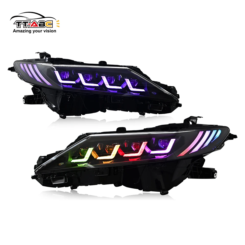 

TT-ABC Новая RGB фара для Toyota Camry 2018-2024 гг. Автомобильные аксессуары XSE XLE TRD LE SE Гибридная фара 8-го поколения в сборе