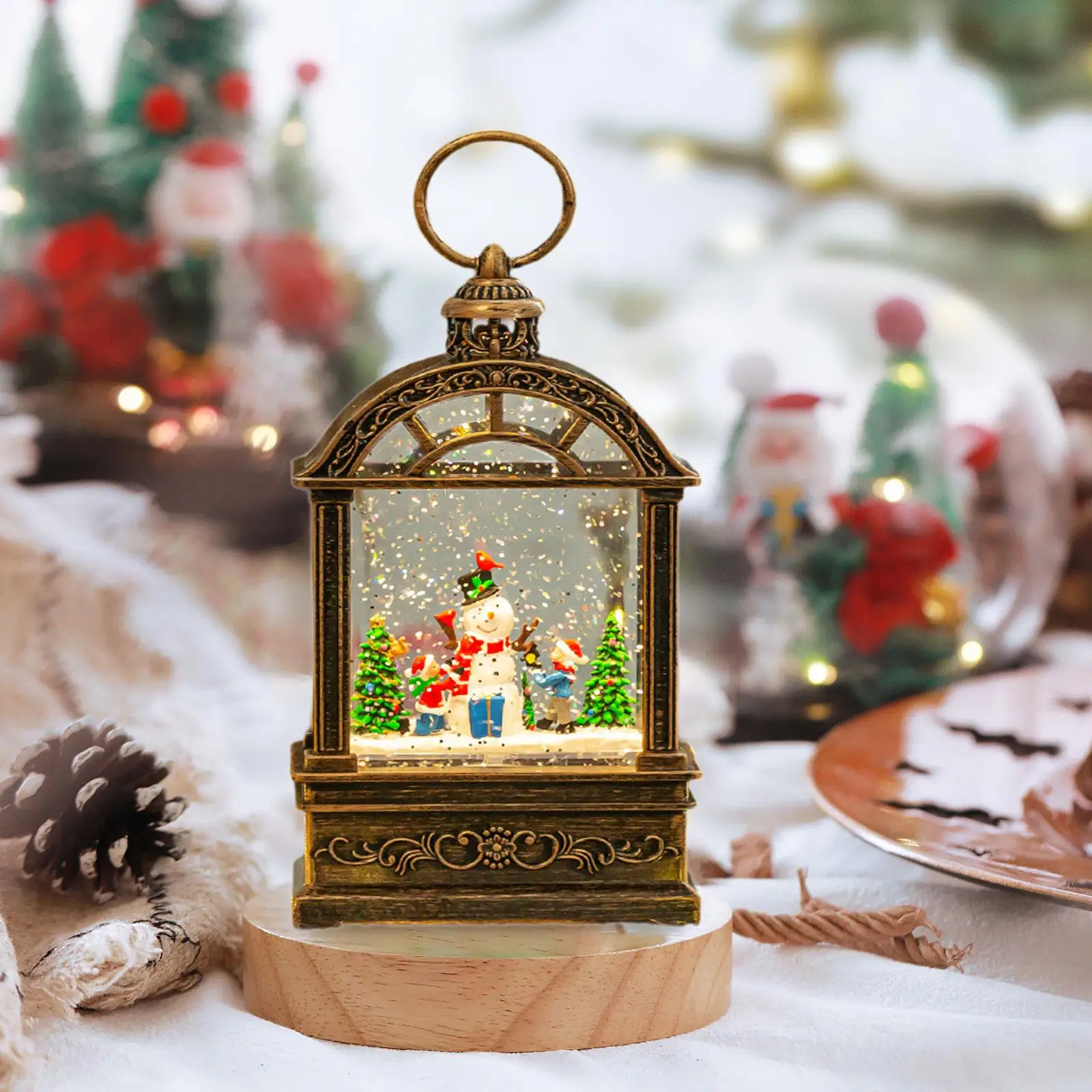 

Рождественский снежный шар фонарь Рождественская лампа в стиле ретро вешалка ручной работы для дома