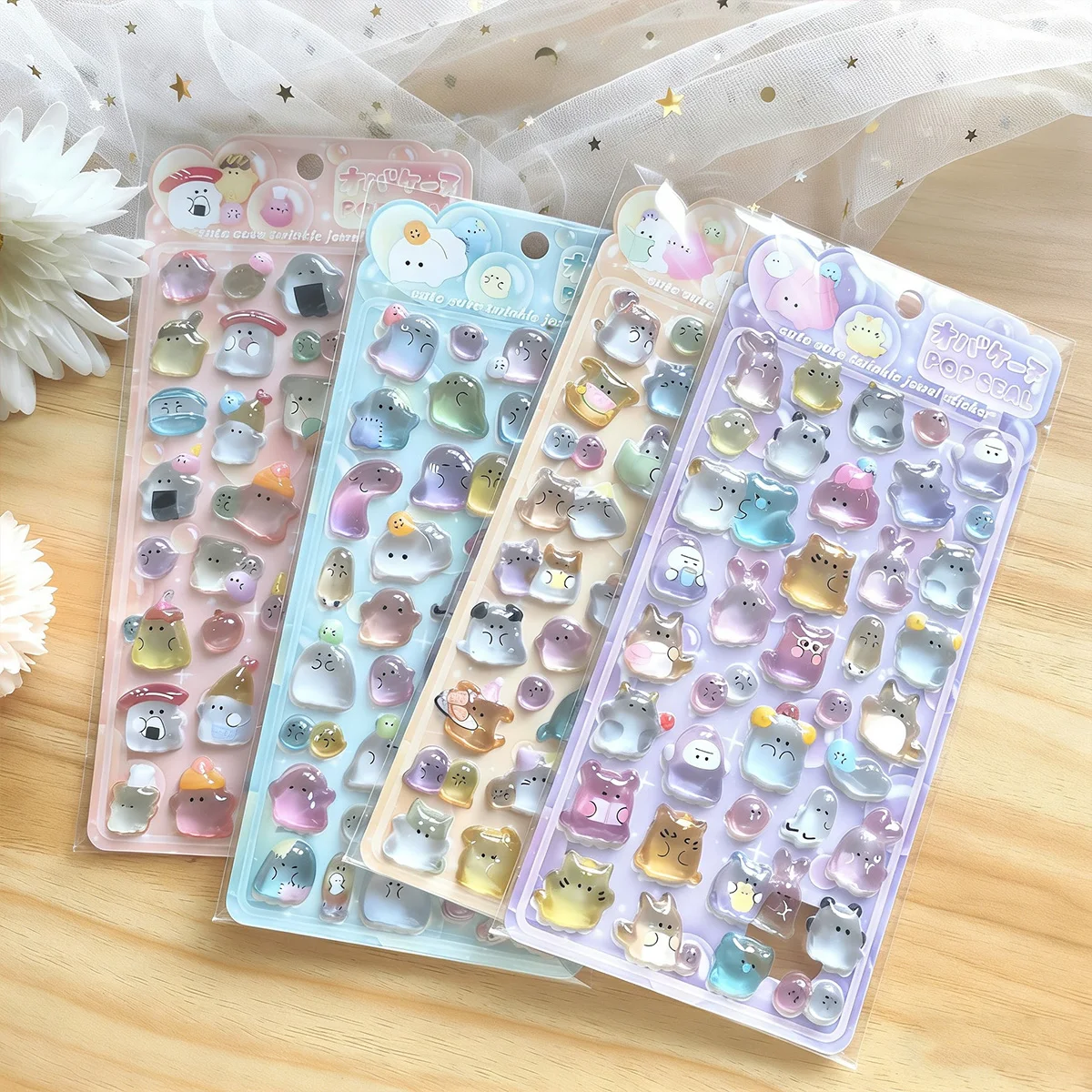 3D Sticker Embossed Crystal Sticker Cartoon DIY Educational Reward Sticker Phone Decoration Sticker Album Sticker