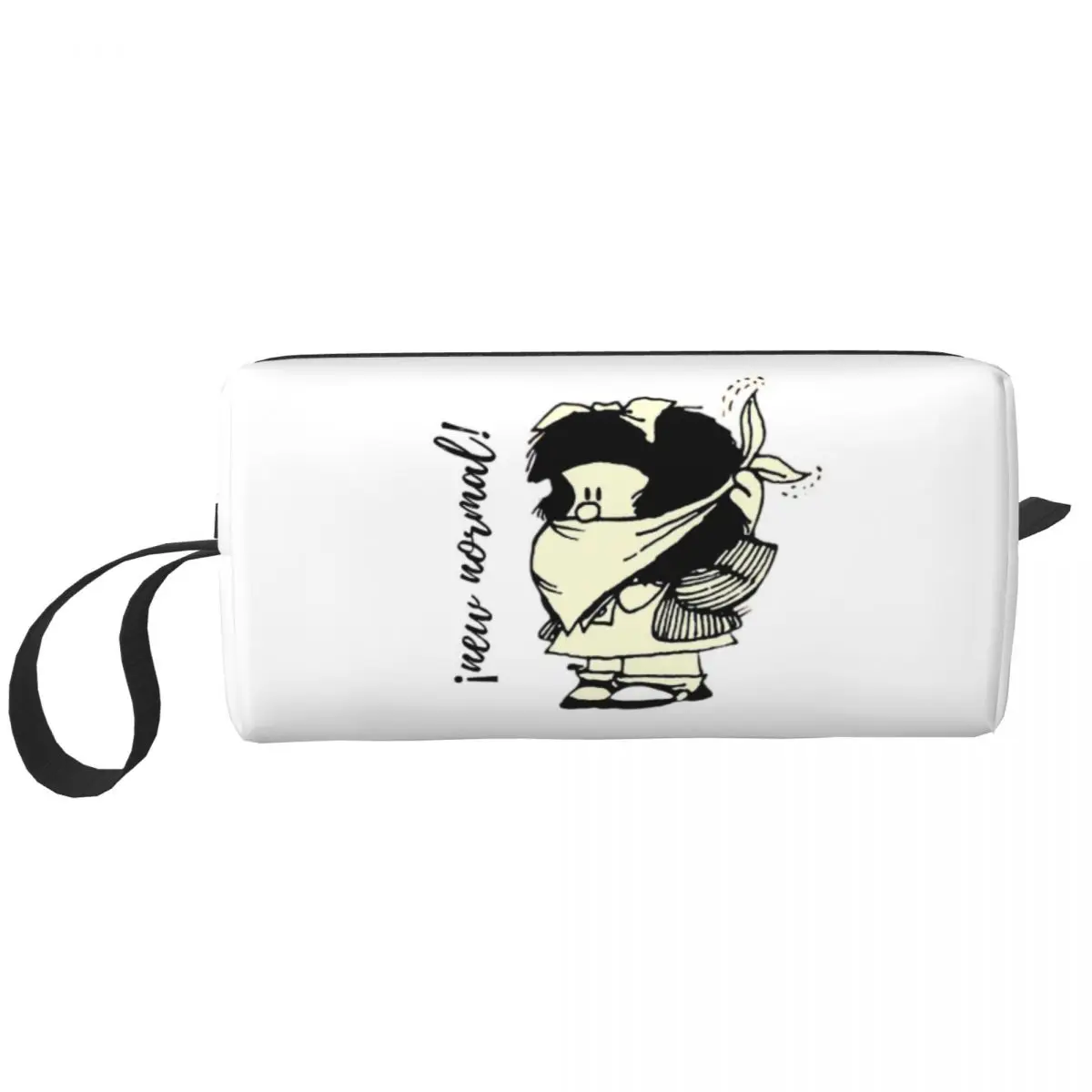 

Mafalda Kawaii Cartoon Cosmetic Bag for Women Makeup Bags Travel Zipper Toiletry Bag Organizer Merch