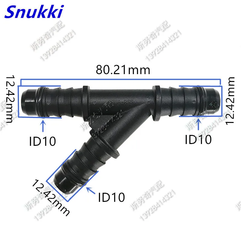 ID6 ID8 ID10 ID14 20mm plastic Tee connector general Fuel line quick connector Y type connector 2pcs a lot