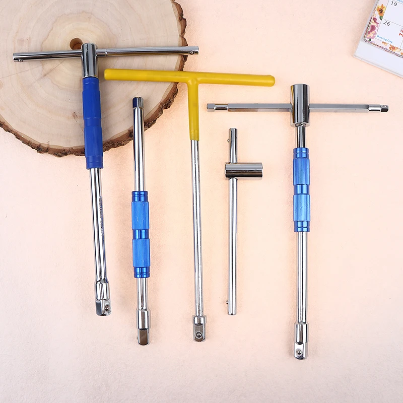 Multifunctional T-Handle Socket Wrench Set, Interchangeable Sockets And Lever Bar, Easy To Use Hand Tool For Repair Work view 2