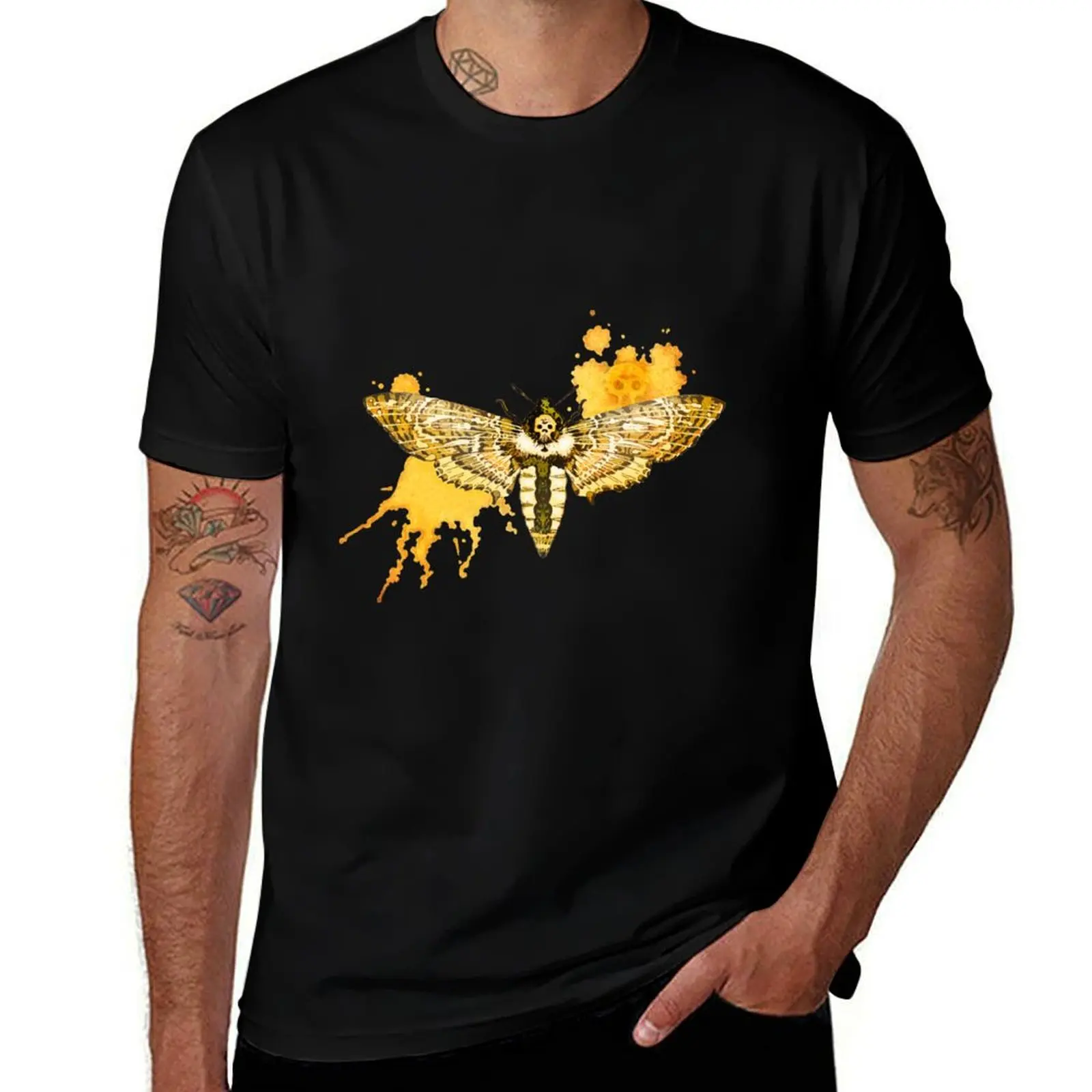 Death's Head Moth T-Shirt Simple Line Art Print Tee T-Shirt