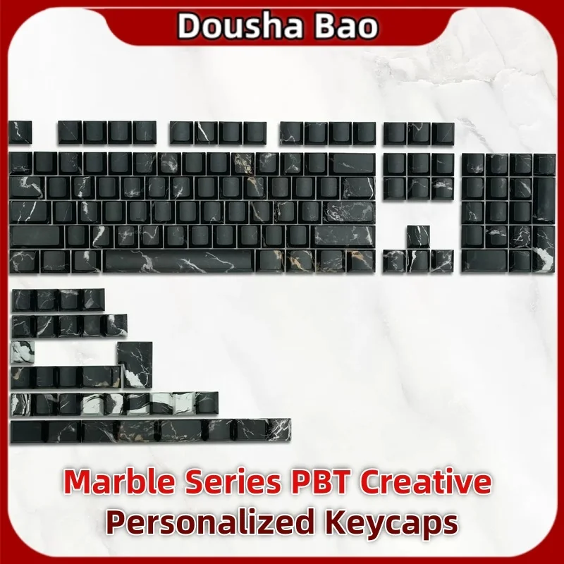 New Marble Personalized Keycap Pbt Material Creative Translucent Keycap Thermal Sublimation Suitable Most Mechanical Keyboards