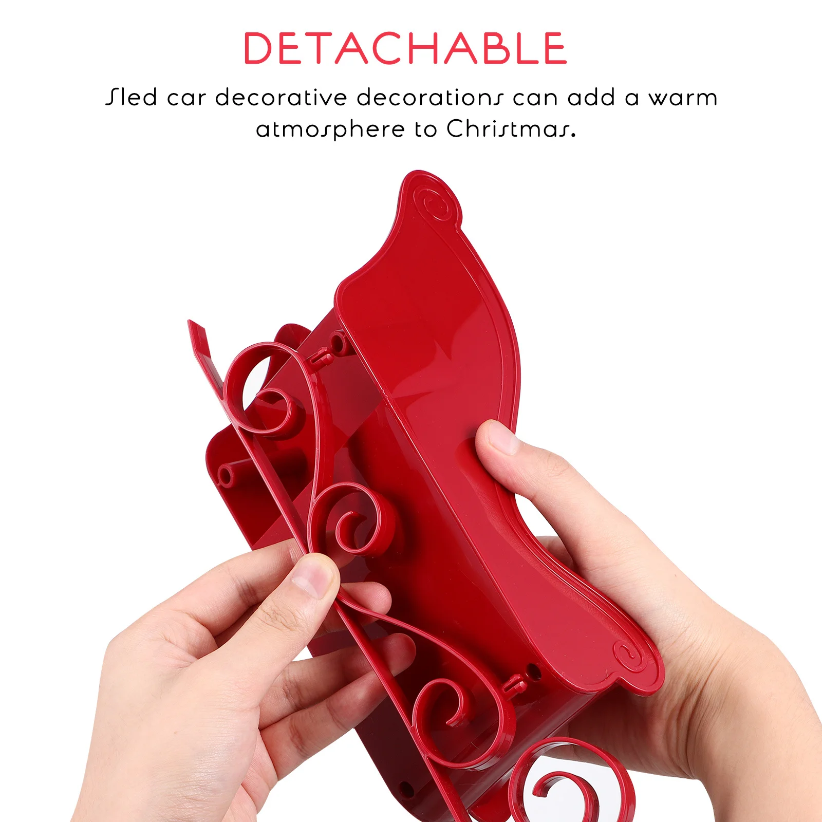 

2Pcs Christmas Sleigh Decor Materials Festive Table Decor Xmas Party Decoration Unique Adornment Xmas Table Decoration