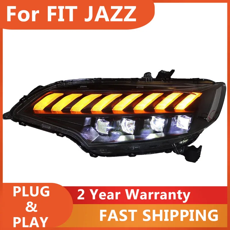 

Автомобильные фары для Honda FIT GK5 2018, фары JAZZ, головной свет DRL, указатель поворота, ближний свет, линза проектора