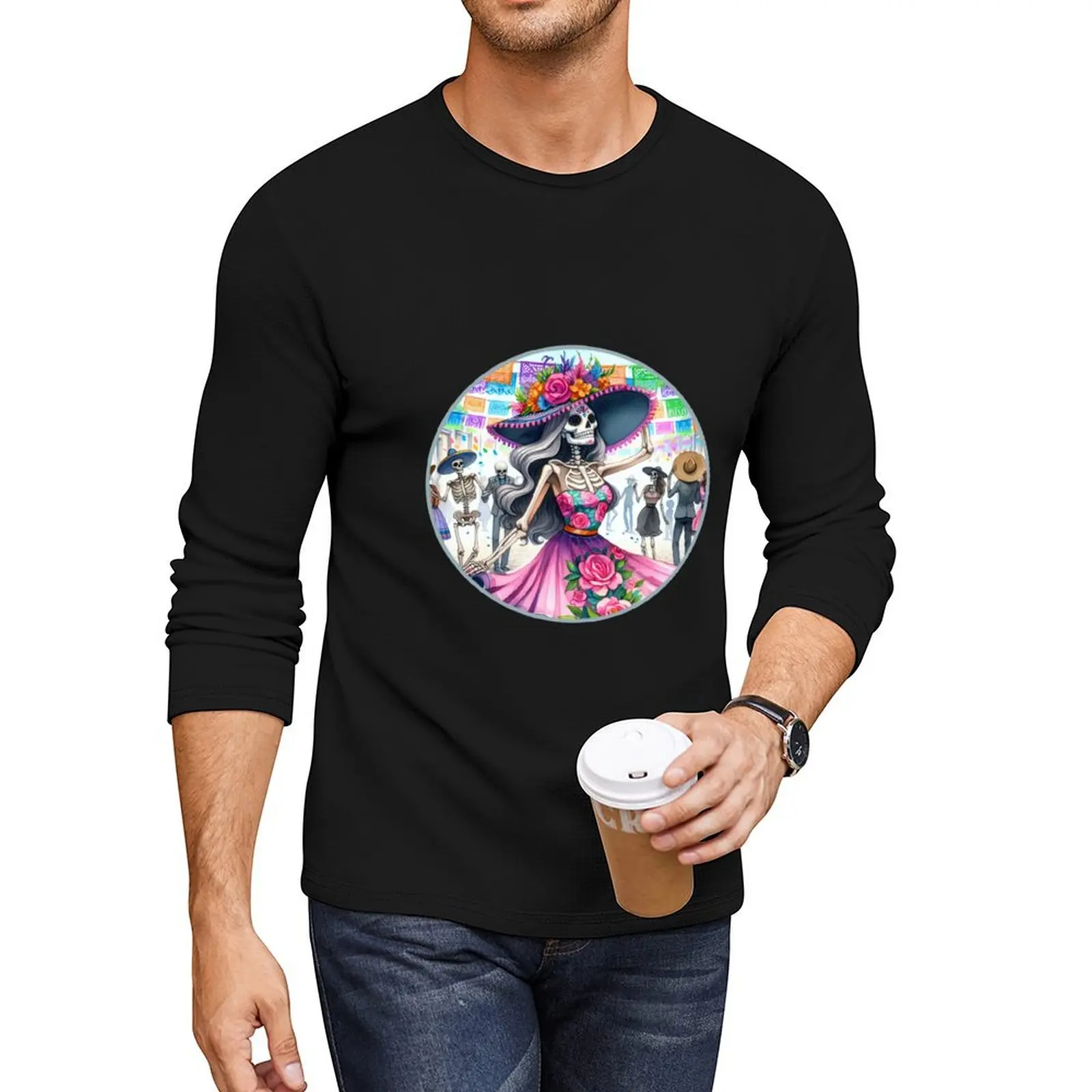 

Day of the Dead Frame Long T-Shirt quick drying shirt sweat shirts t shirts men