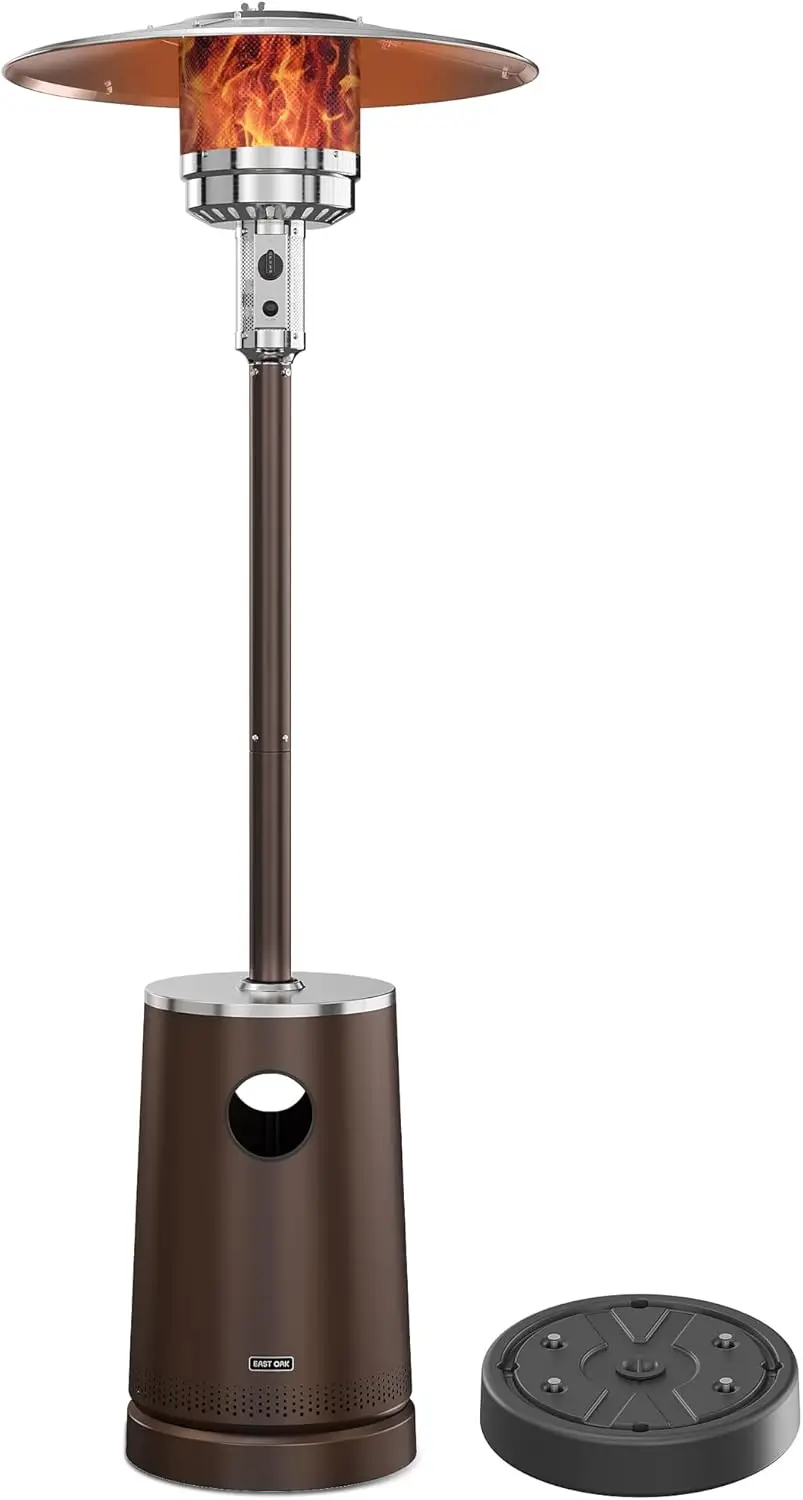 50,000 BTU Patio Heater with Sand Box, Table Design, Double-Layer Stainless Steel Burner, Wheels, Triple Protection System