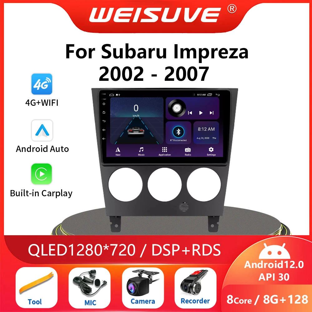 

2 Din Android 13 For Subaru Impreza GD GG 2002 - 2007 Car Radio Multimedia Video Player Stereo Navigation GPS 4G Auto Carplay 4G