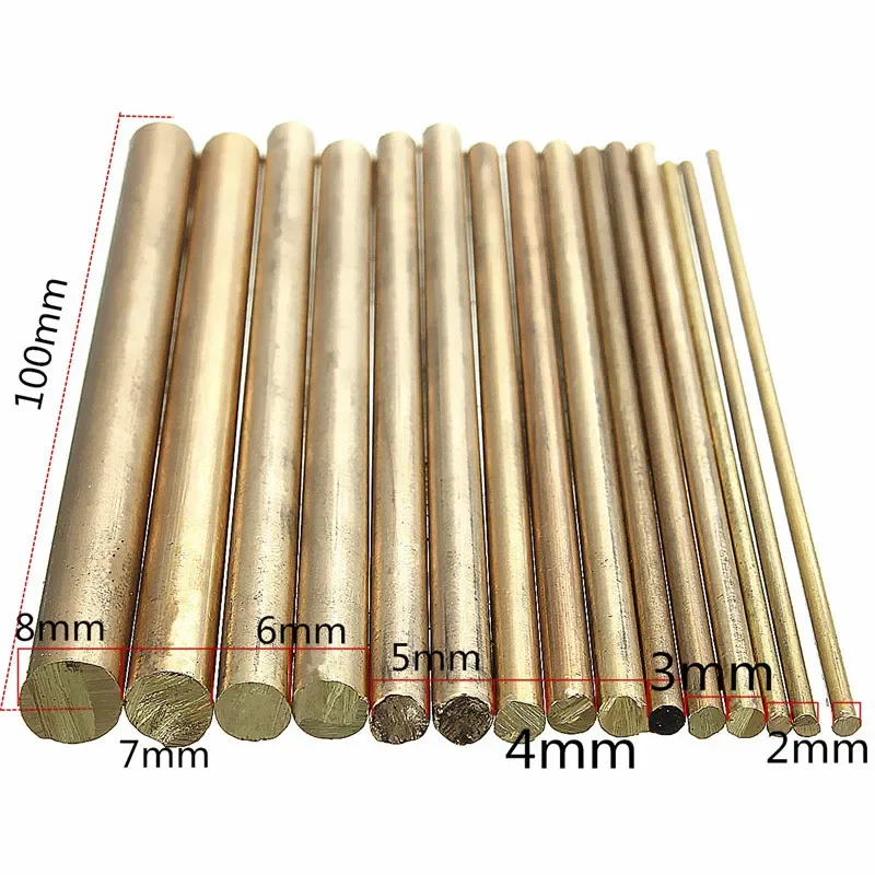 

15pcs 2-8mm OD Brass Rod Brass Bar length 100mm customize service DIY accessories customize