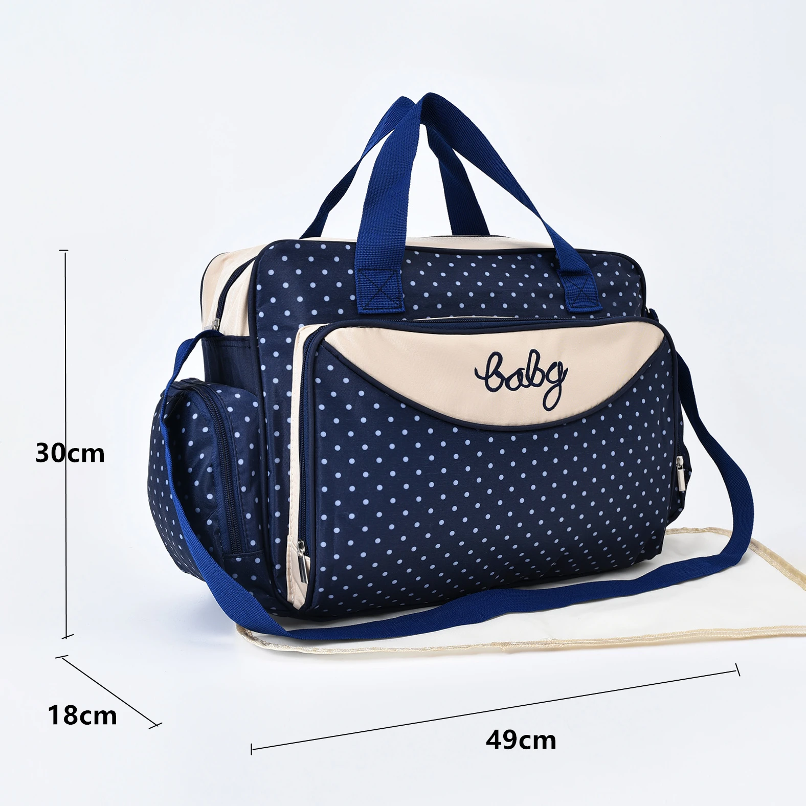 5PCSMommy Bag Fashion Dot Print Oblique Span Large Capacity Outgoing Mother and Baby Bag Portable One Shoulder Mother Diaper Bag