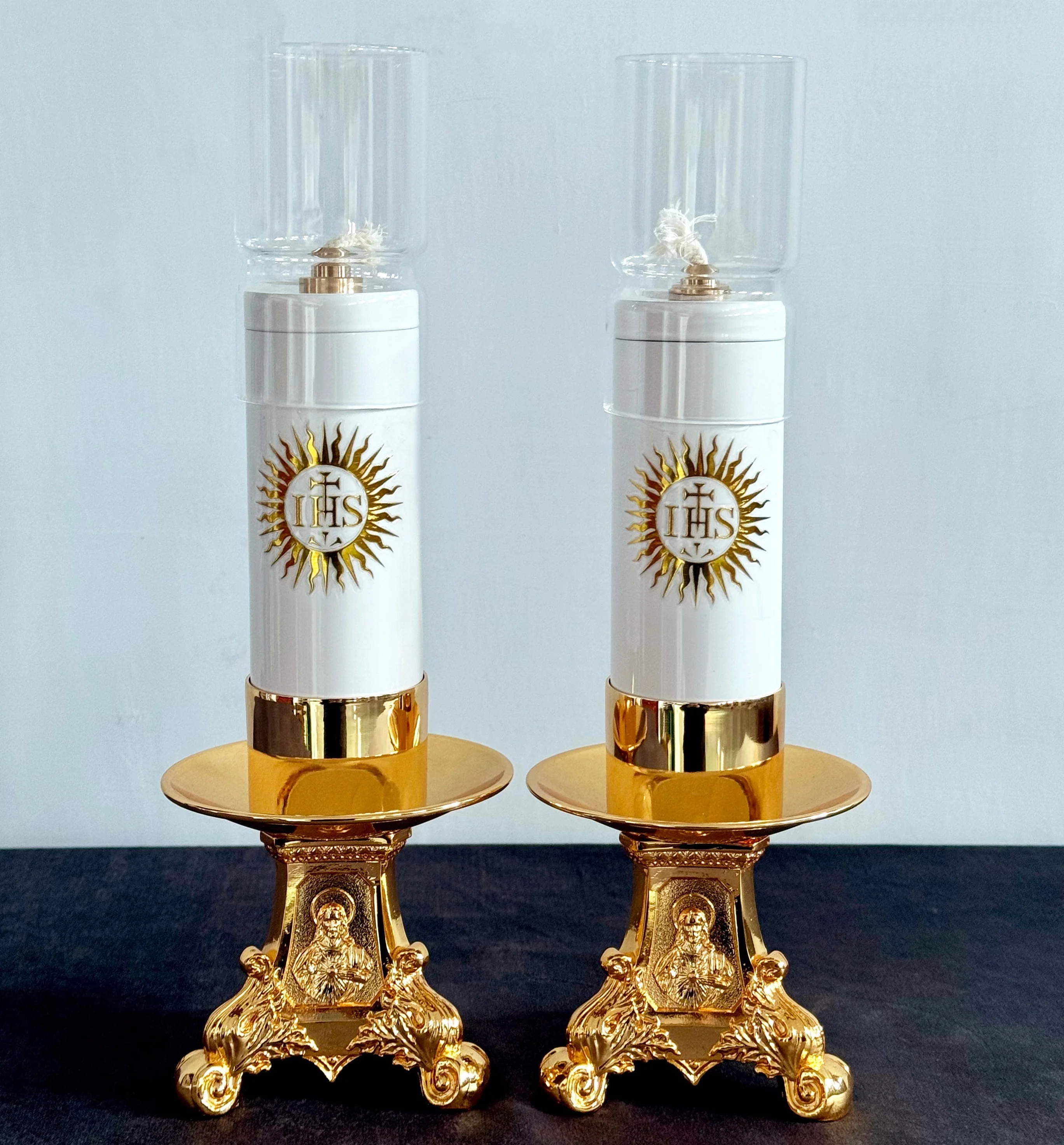 Candle Oil Supplies - Katholieke olielamp kaarsenhouder met windscherm en