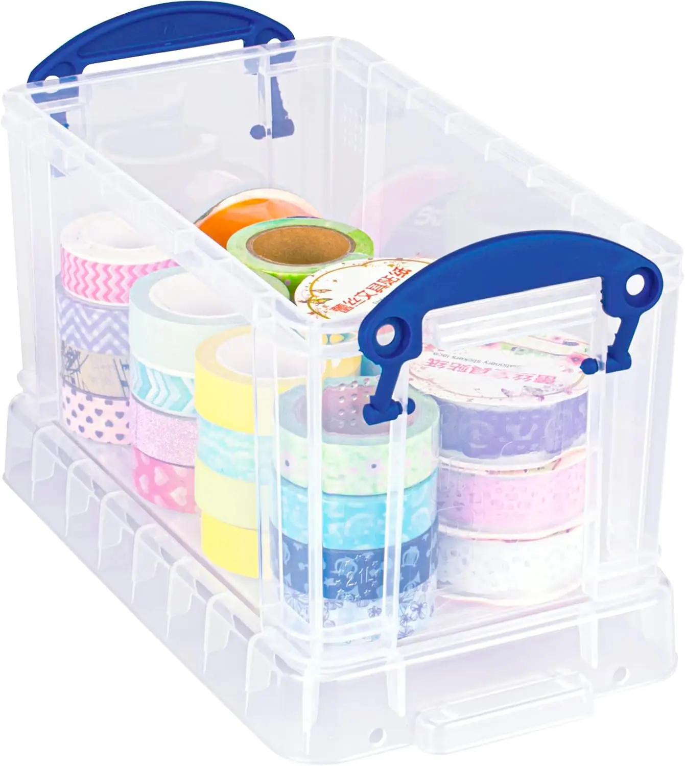 

Clear Plastic Storage Box 2.1L, Small Organizer for Photos, Index Cards & Stationery