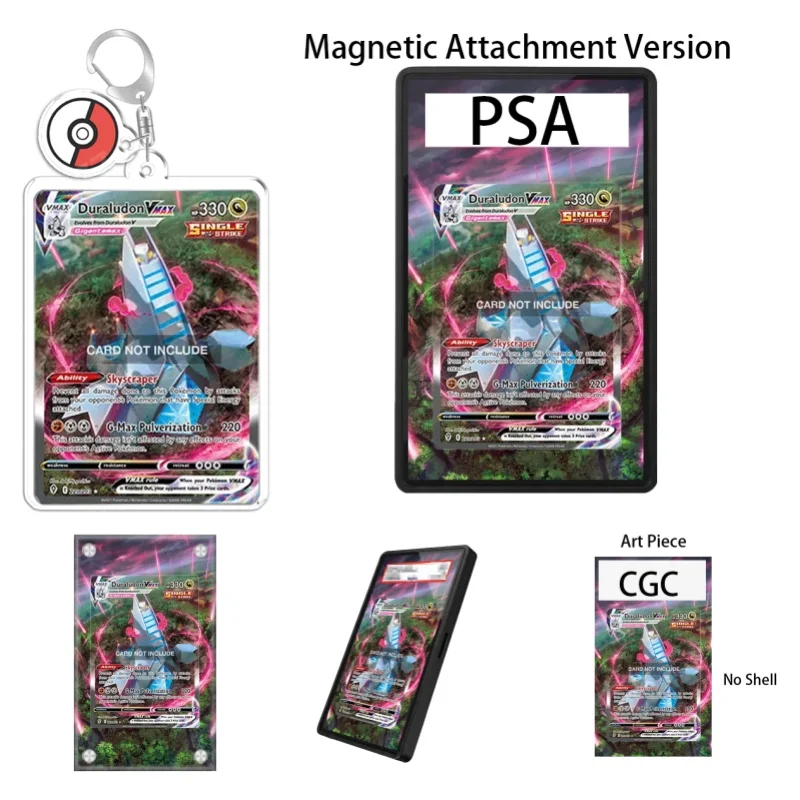 Étui de protection en acrylique recyclable pour porte-clés, avec affichage artistique pour l'art d'extension des personnages d'anime Pokémon Evolving Skies Duraludon VMAX, cadeau pour les fans