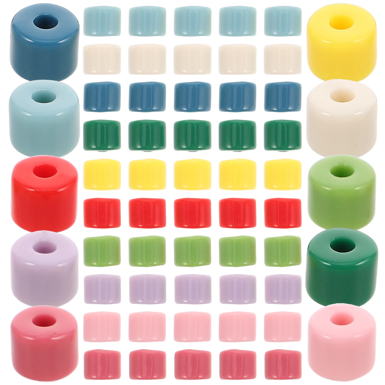 

500pcs Acrylic Cylinder For Jewelry Making Diy Craft Supplies Necklace Bracelet Earring Charm Bulk Loose Beads Kids