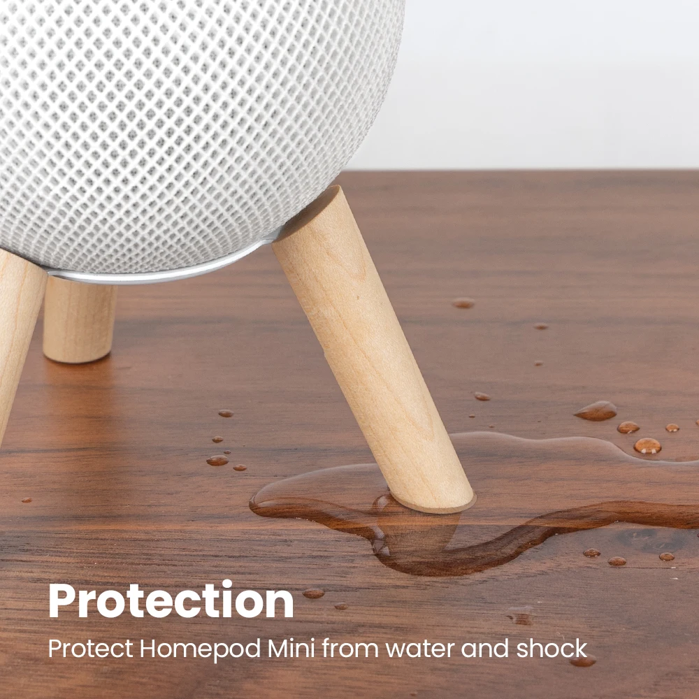 GGMM HP01 HomePod Mini altoparlante Staffa in legno squisita Installazione semplice Bella base in legno Base antiscivolo impermeabile