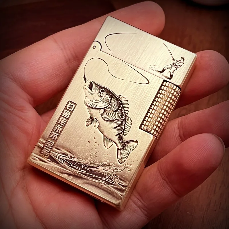 

Piano sound brass kerosine lighter old-fashioned retro creative crisp sound side sliding grinding wheel cigarette lighter