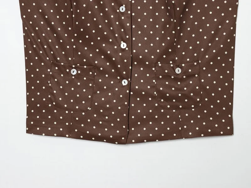 Damen Polka Dot Kurze Hosen Sets Zweiteiliges Sommer-Outfit mit Mittelhohem Bund Damen-Anzug Sommer Crop Top Urlaubsoutfit für Frauen – Detail 9