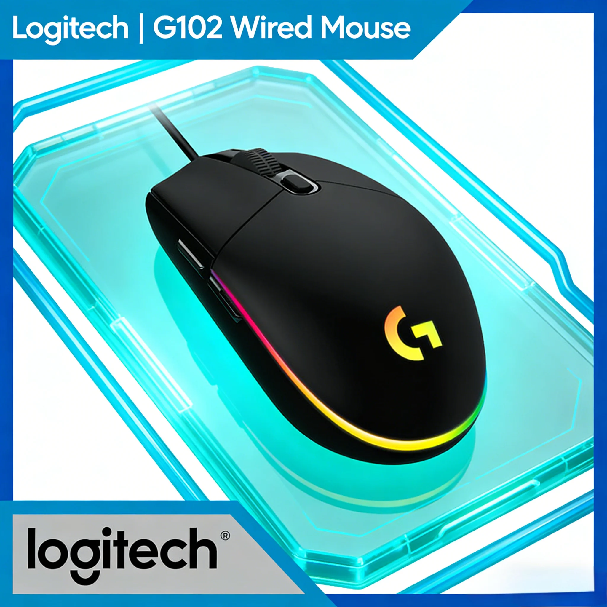 

Мышь Logitech G102 для офиса и игр, двойного назначения, легкий дизайн, высокая точность