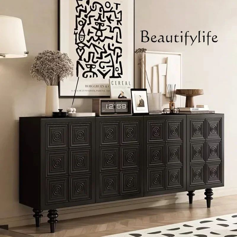 

J post-modern simple storage decorative cabinet American light luxury solid wood porch cabinet