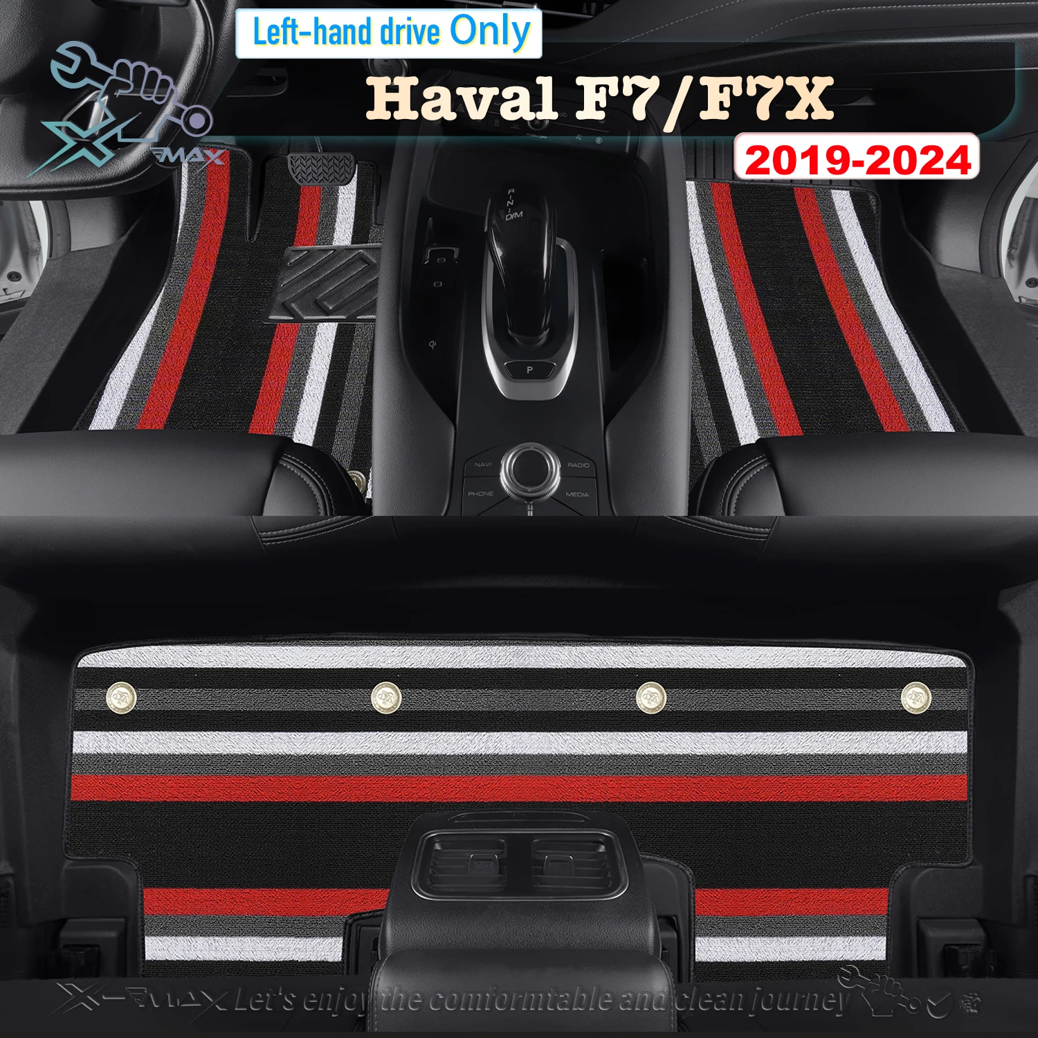 Left-hand Drive Car Floor Mat For Haval F7/F7X 2019-2024 Full Surround Foot Mat Automotive Floor Mat Floor Liner Water-Proof Mat