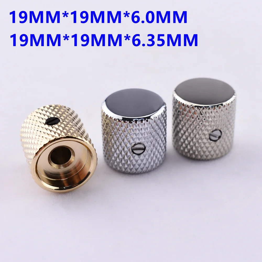 1 Piece  Flat Top Metal Knob For Electric Guitar Bass  19MM*19MM*6.0MM/6.35MM  1/4 Inch