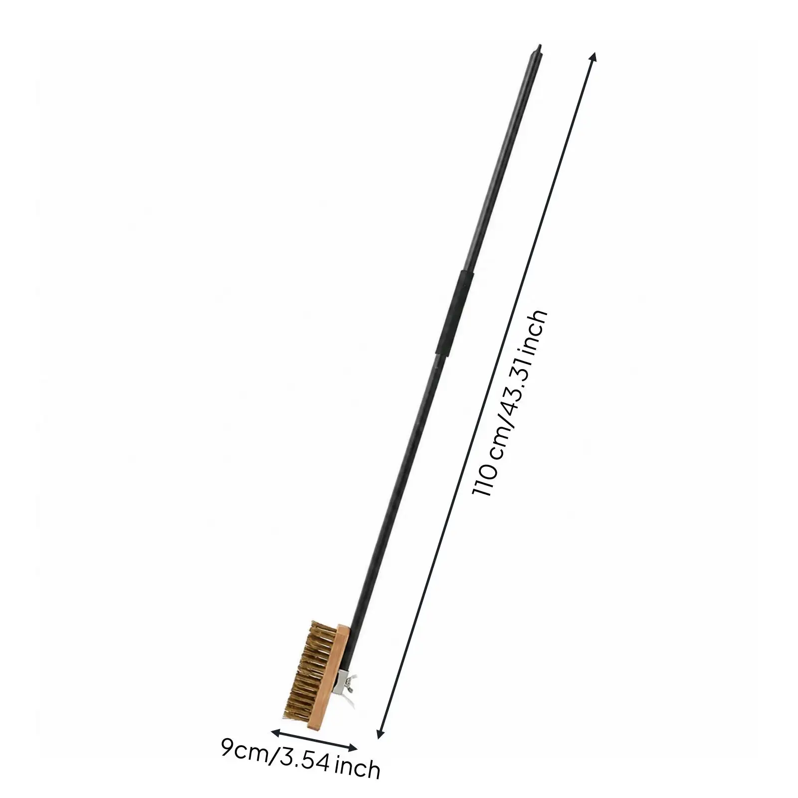Long Handle Oven Cleaning Brush Copper Wire Bristle Scraper for Barbecue Grill Griddle Tool Commercial Kitchen Deep Clean