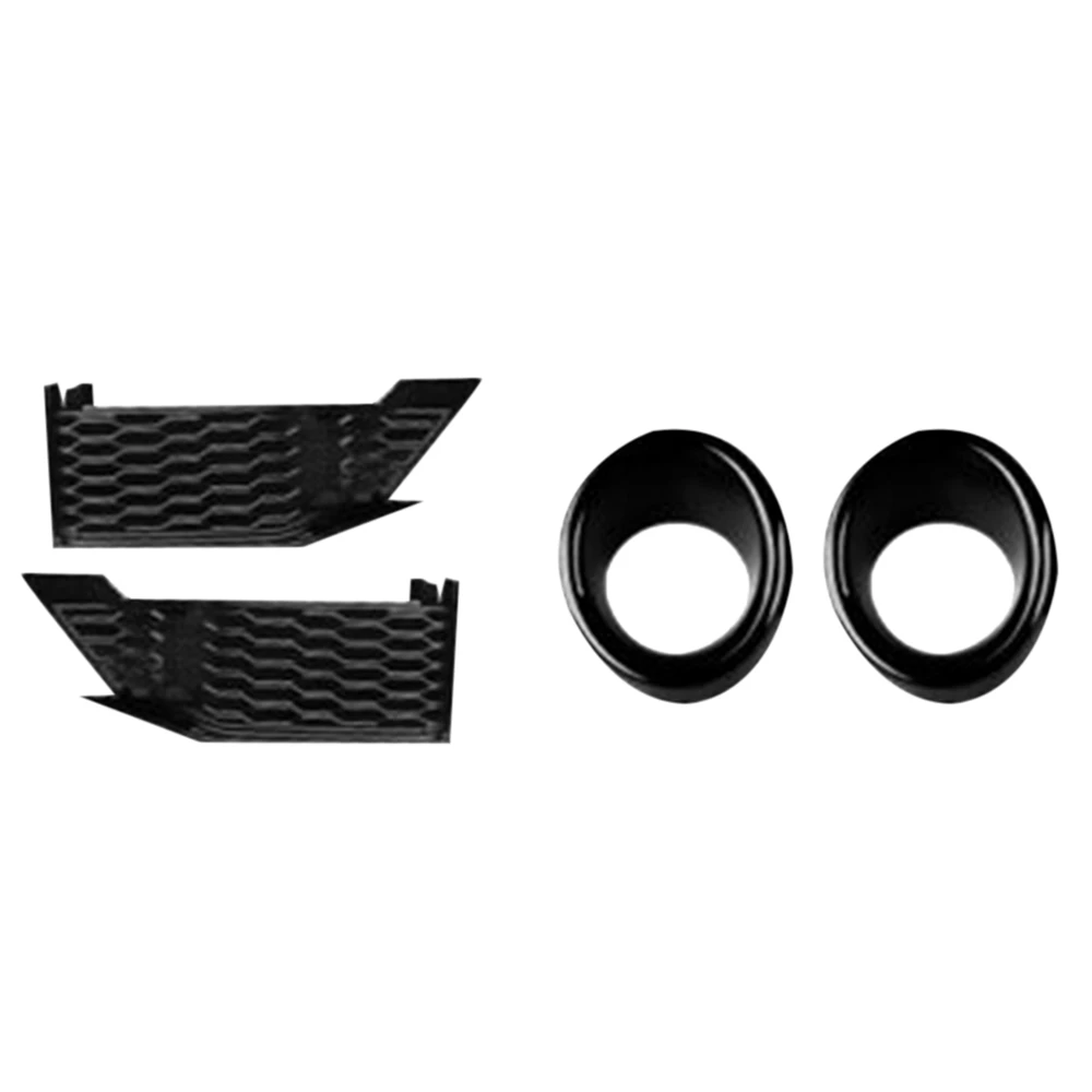 Fit for Honda Civic 2019-2020 Black Front Fog Light Honeycomb Ring Panel Trim 4X