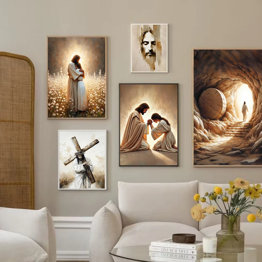 

Christian Easter Art Christian Decor Bible Prints Jesus Painting Christian Picture Wall Canvas Painting Home Living Room Decor