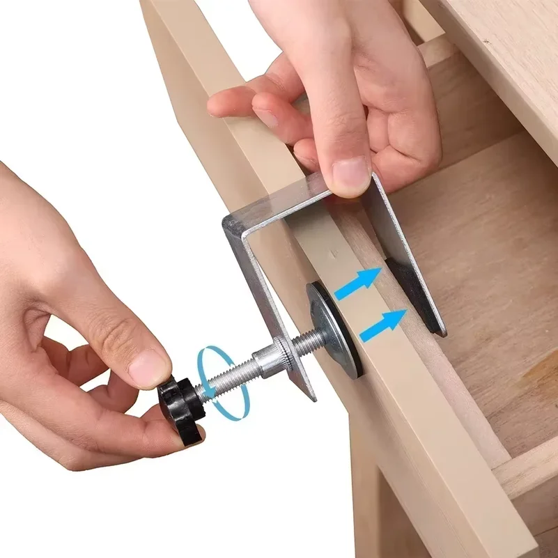 2/4PCS Woodworking Jig Cabinet Tool Home Furniture Steel Drawer Front Installation Clamps Drawer Panel Clips Carpentry Tools