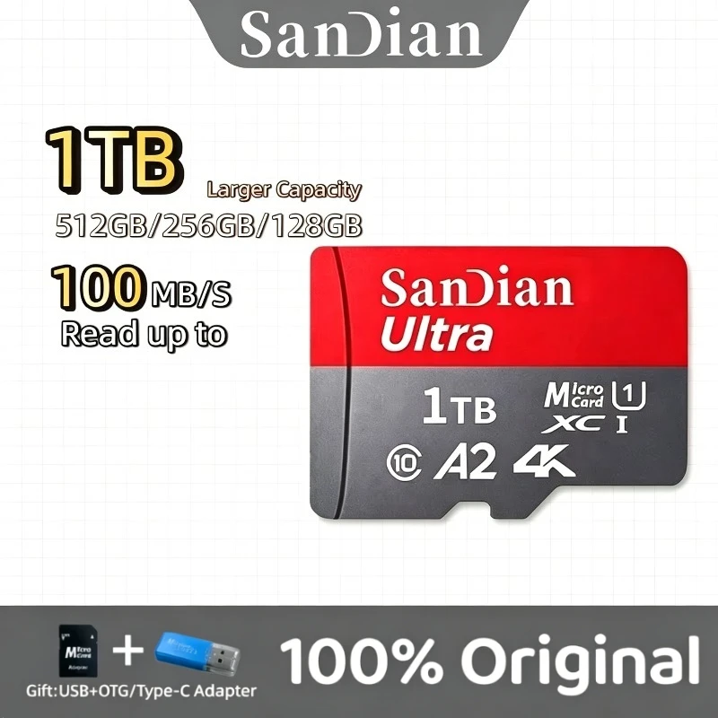 

New High Speed Memory Card 128GB 256GB Class 10 Micro TF SD Card 1TB SD Memory Card For Camera Phones tablets