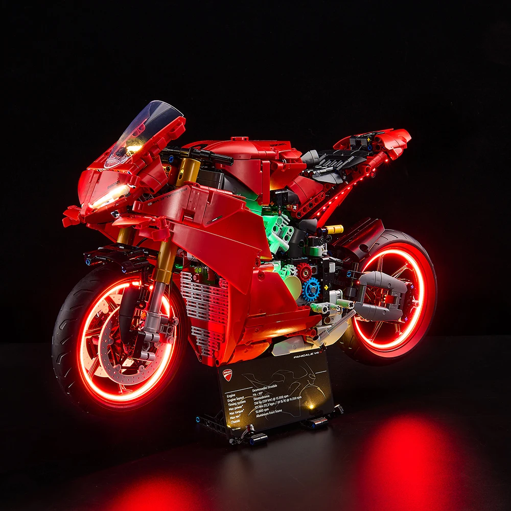 

Набор освещения для мотоцикла LEGO Panigale V4 S, радиоуправляемая звуковая версия, не включает строительный блок (только комплект светодиодных фонарей)