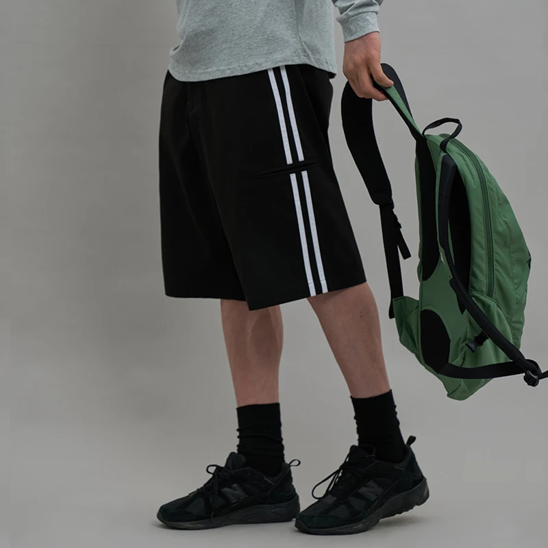 

Casual Stripe Men's Women's Loose Fit Summer orts Partimento 2025 Versatile Daily Wear Straight Leg Spor Sle Polyester ...