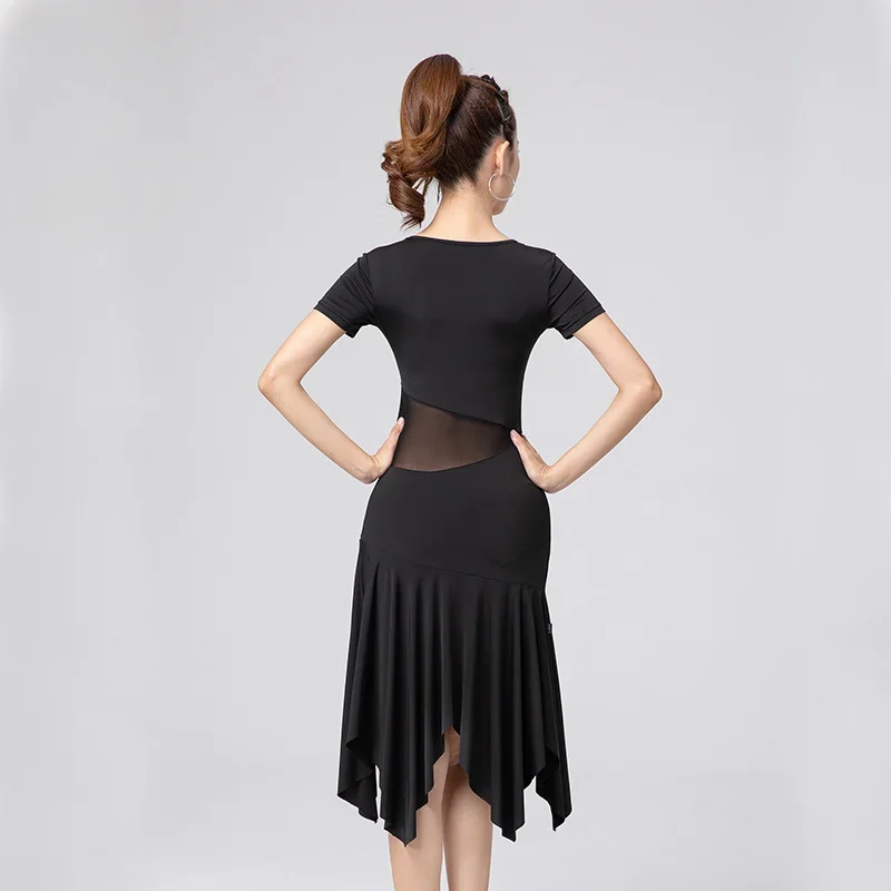 

Latin Dance Suit Women Party Dress Fashion Mesh Summer Latin Costume Adult Salsa Rumba Training Practice Suit Clothes Dance Wear
