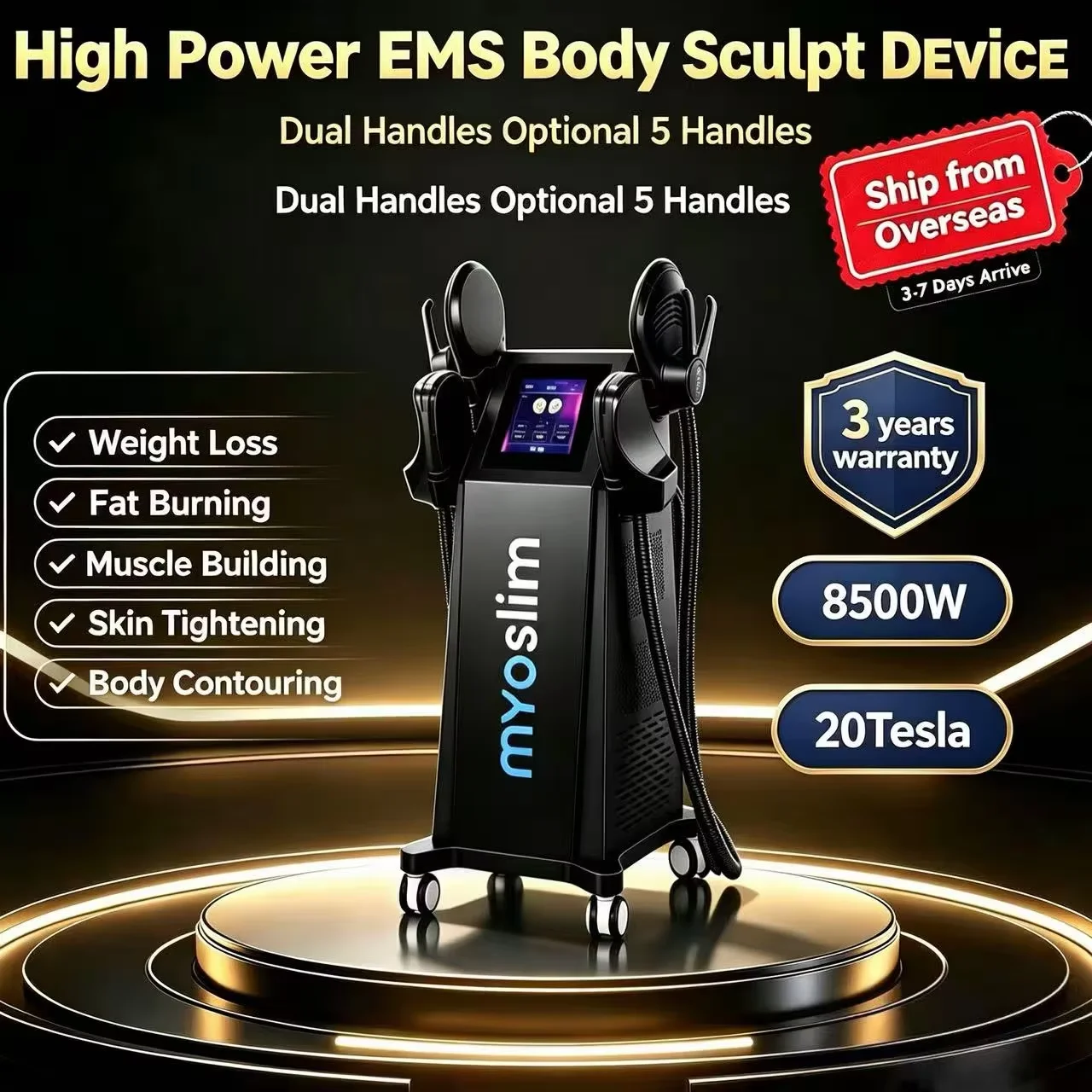 Myoslim EMS Body Slimming Machine Electrical Muscle Stimulation For Sculpt Fat Burning Weight Control Carving Fitness Equipment