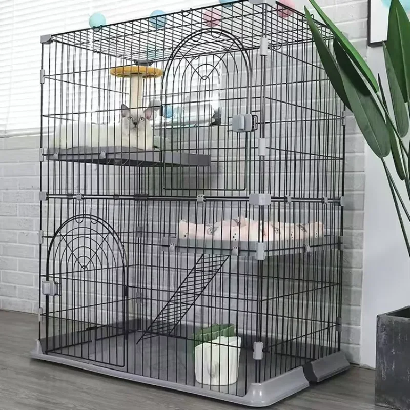 Extra Large Luxury Cat Cage Indoor Home Free Space Comfortable Two-Storey Design Small Dogs Fashionable Style Year-Round Use