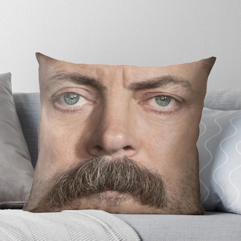 Ron Swanson / Nick Offerman Face Throw Pillow Throw Pillow Christmas Throw Pillows Covers autumn pillowcase