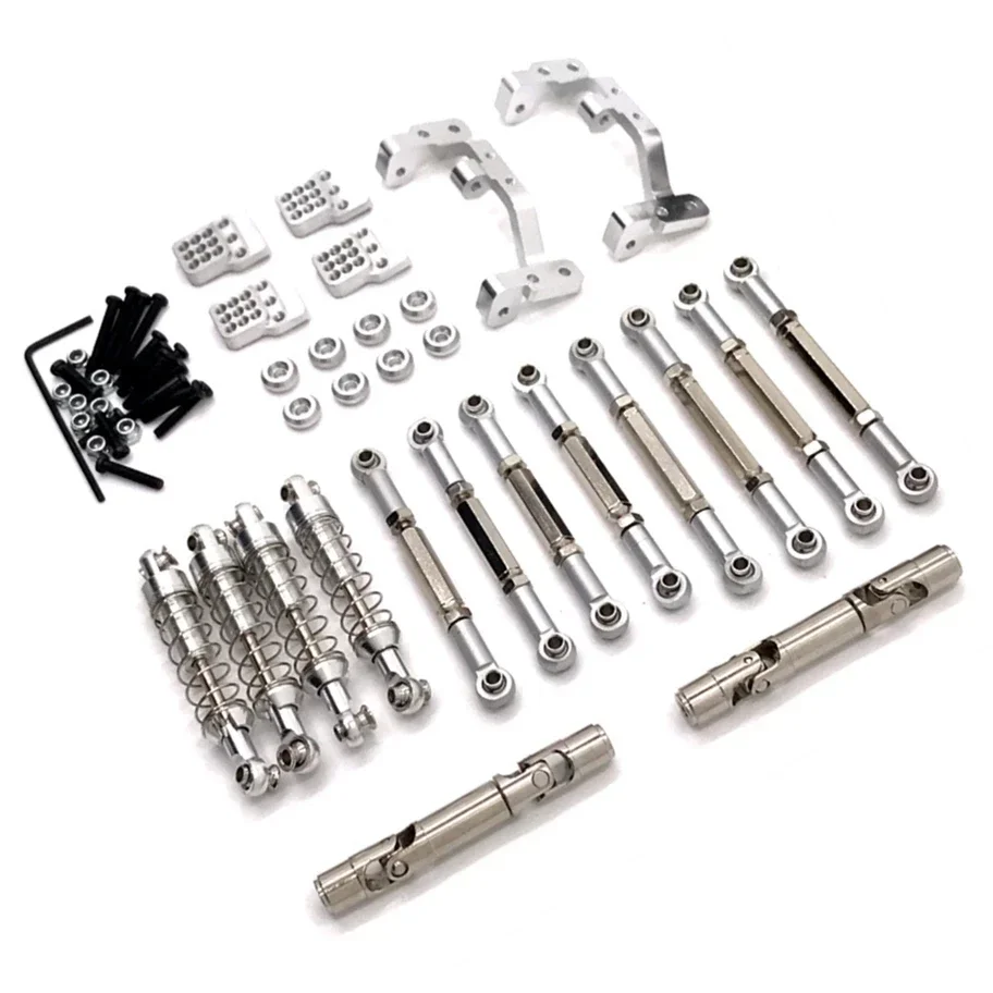 WPL C14 C24 C24-1 C54 Metal Chassis Link Rod Pull Rod Mount Shock Absorber Drive Shaft Set 1/16 RC Car Upgrade Parts