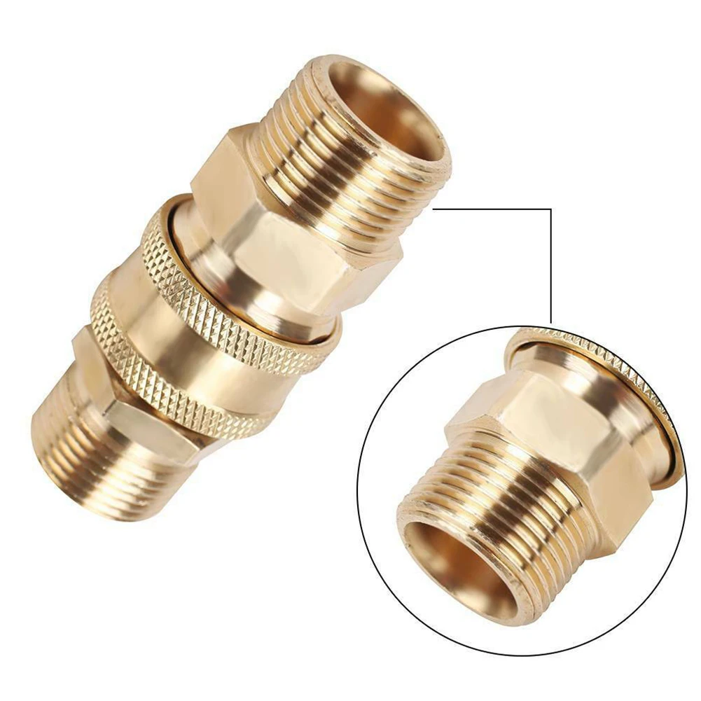 Quick Connector Pressure Washer 3/8in Male To M22 Male Adapter All-copper Car Washing Machine Quick-connect Joint