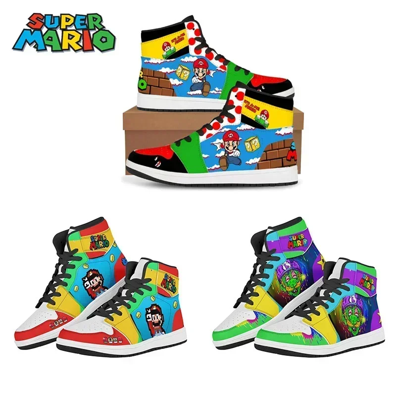 

Игра Marios Bros Man, кроссовки для косплея, аниме-фигурка, Луиджи, вулканизированные кроссовки, кавайные высокие баскетбольные кроссовки, подарок на день рождения