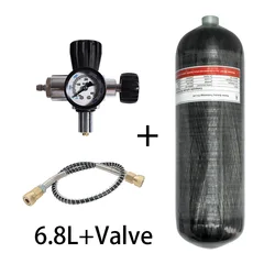 TUXING 300Bar 6.8L Carbon Fiber Cylinder with Filling Station Regulating Valve 4500Psi High Pressure Bottle for Diving Scuba