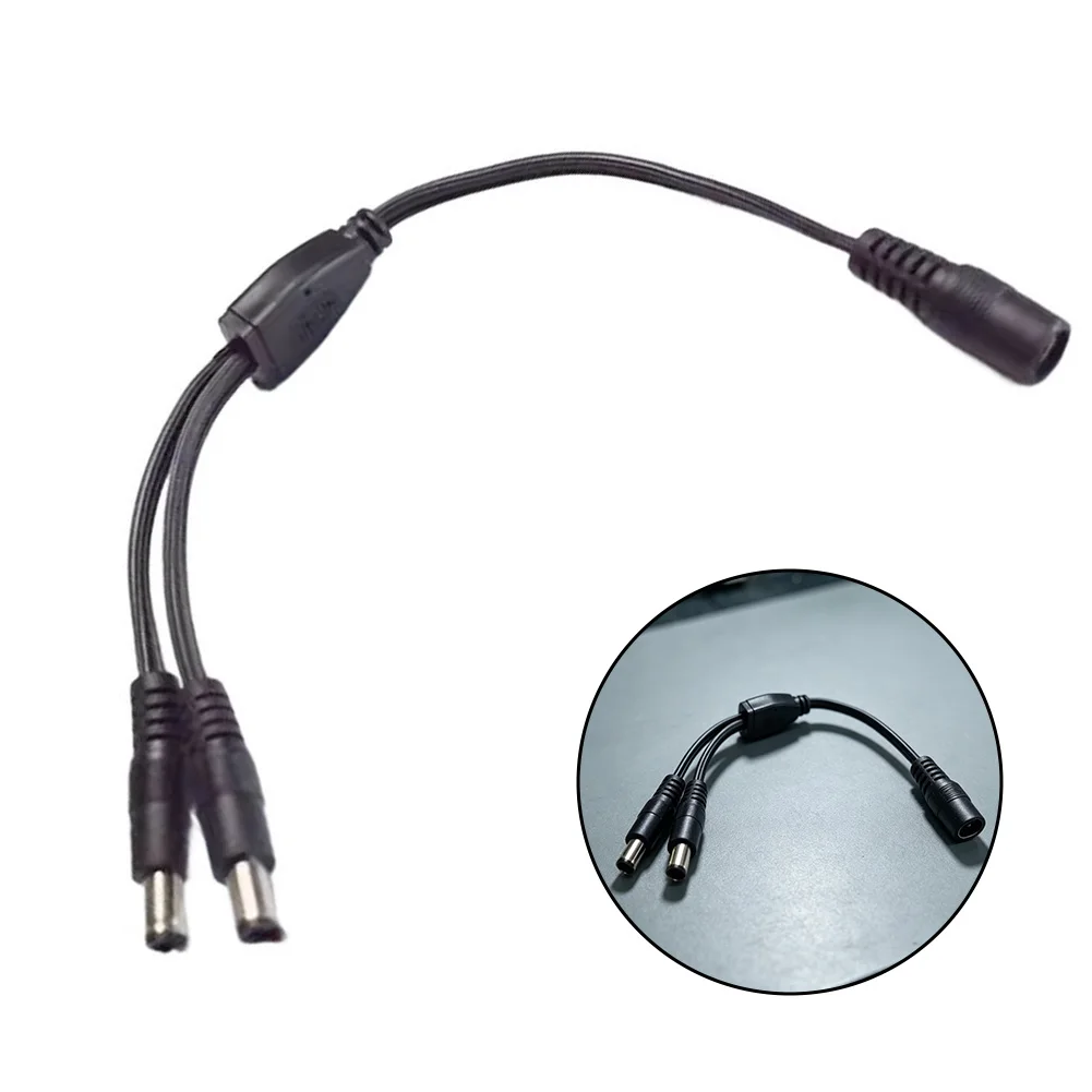 12V 15A Dual Male DC Power Splitter Cable Compatible with Common 12V DC Devices Including Cameras Radios and Fans
