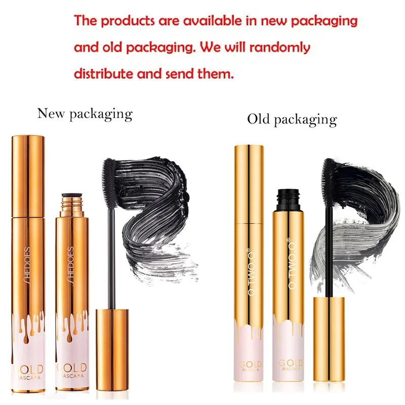 3D มาสคาร่ายาวสีดํา Lash Eyelash EXTENSION Eye Lashes แปรงแต่งหน้าความงามยาวนาน GOLD มาสคาร่าสี