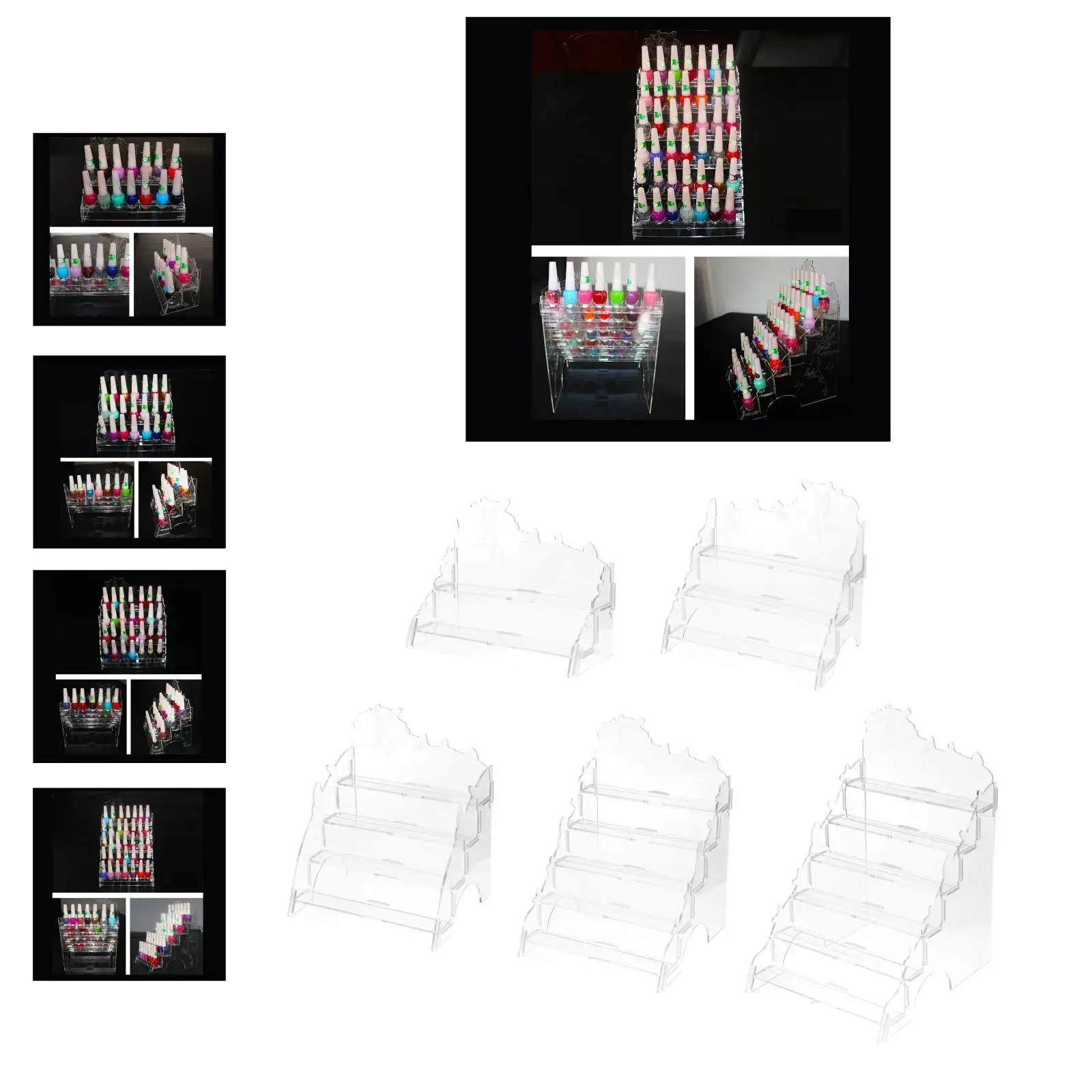 

Clear Acrylic Nail Polish Display Rack Stand Holder Box Makeup Organizer