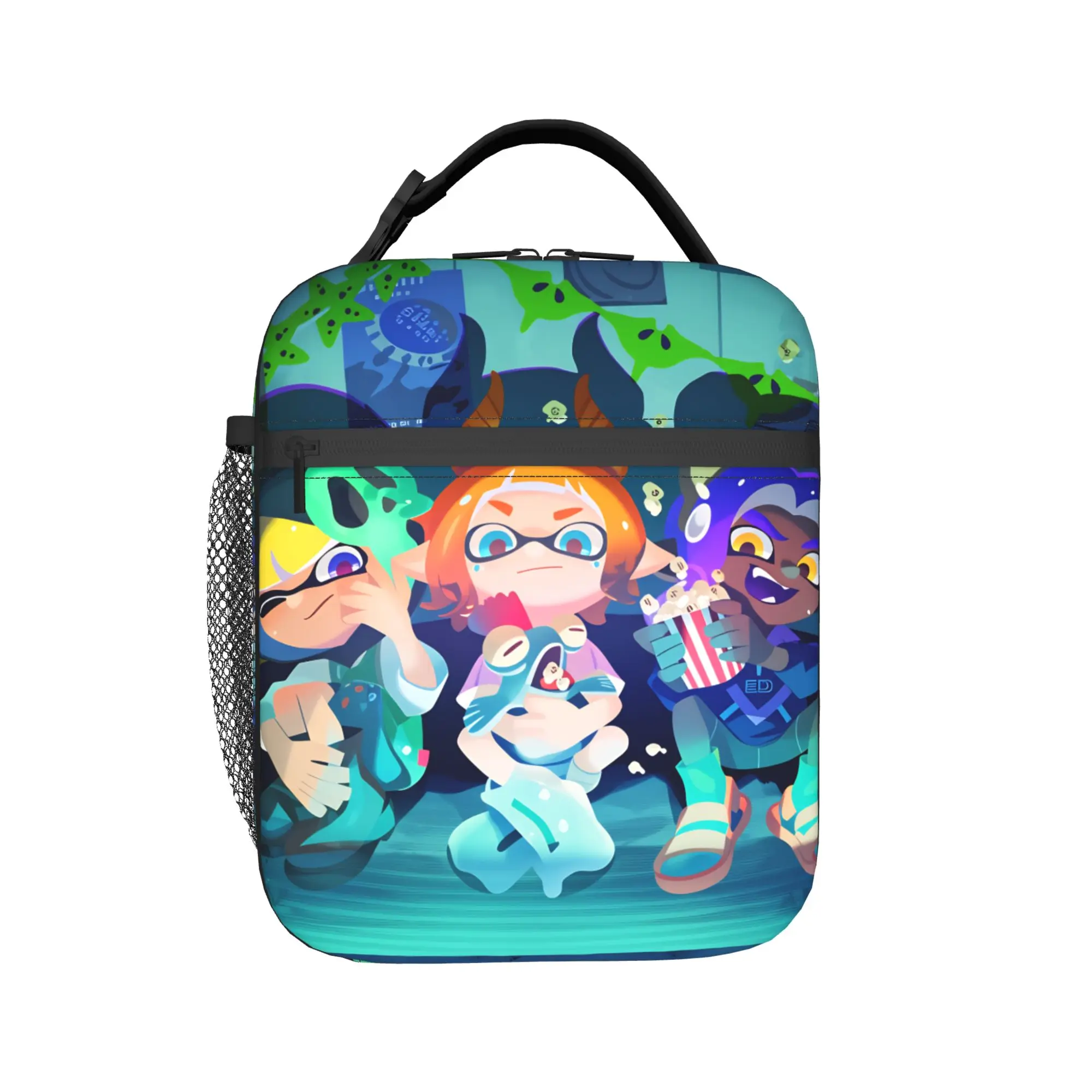 Splatoons Shoot Lunch Bag For Women  Print Lunch Box Casual Travel Cooler Bag Portable Oxford Thermal Tote Handbags