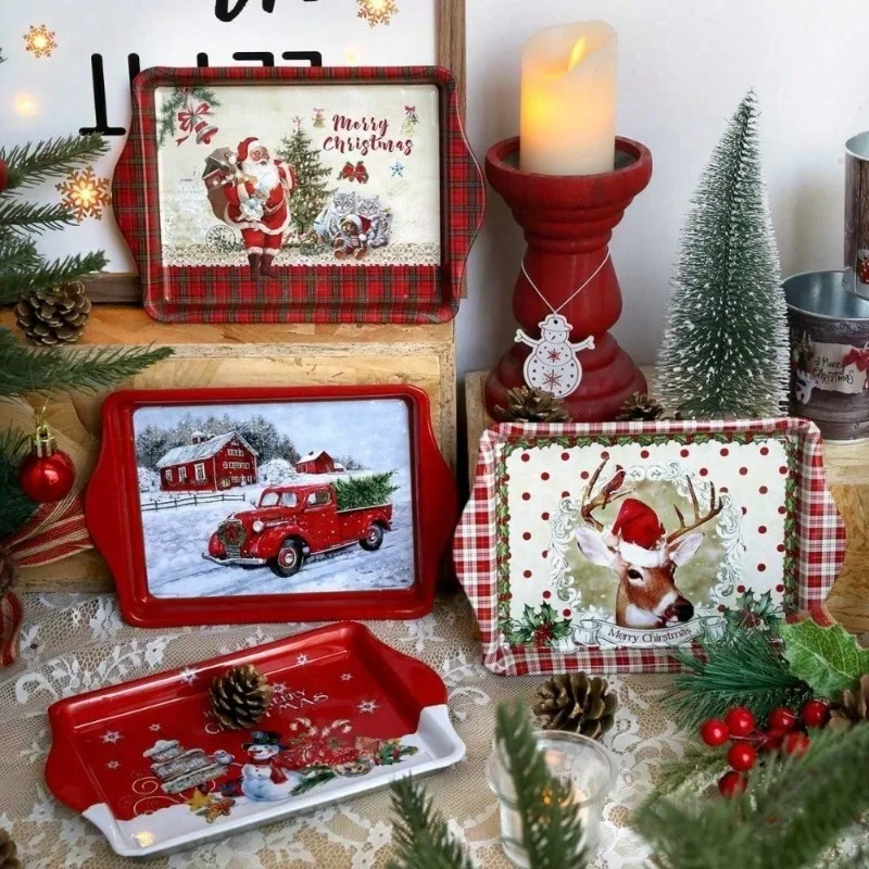 Christmas Snack Plates and Trays for Holiday Treats Durable Versatile Serving Dishes for Fruits Desserts Home Kitchen Decor