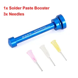 Solder Booster Aluminum alloy Booster Paste Flux Welding Soldering Oil Pusher Manual Syringe Plunger Dispenser Repair