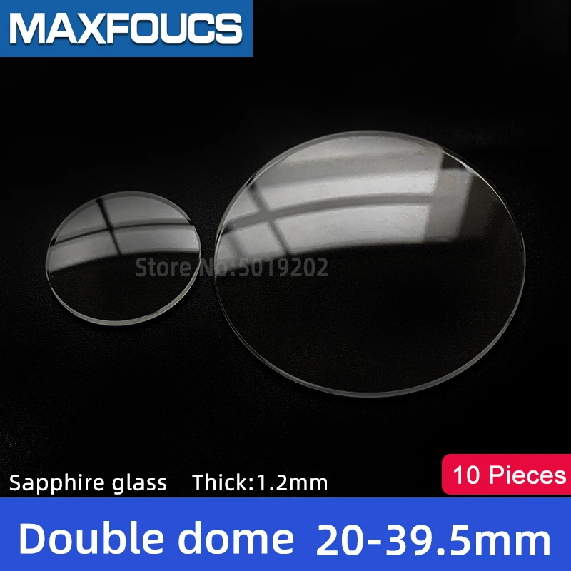 10pcs 20mm-39.5mm Sapphire Crystal 1.2mm Thick Double Dome Watch Glass Replacement Parts 31mm 31.5mm 33mm 35mm 36.5mm 38mm 39mm