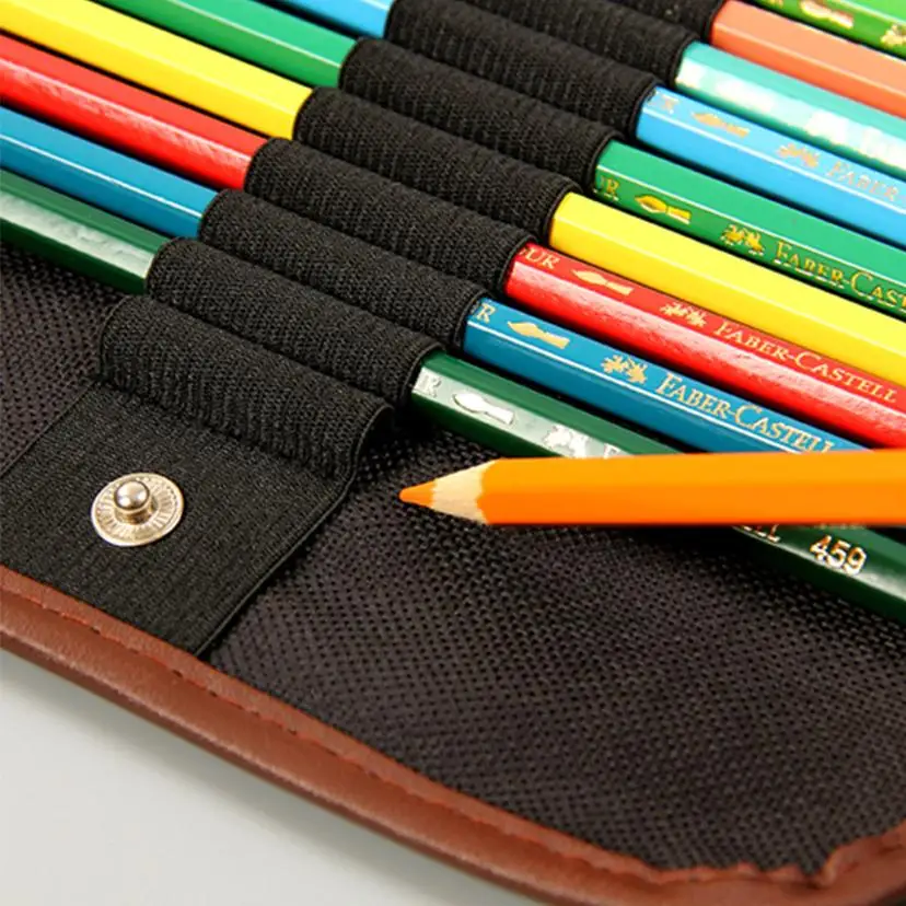 1 Pcs 36/48 Holes Wrap Roll Up Pencil Bag Pen Case Holder Storage Writing Supplies Stationery Supplies Pencil Pouch（Only Bags） view 4